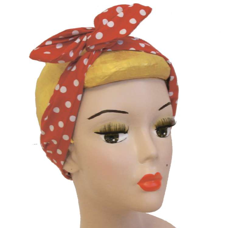 Dots red white - Hair band with wire